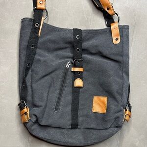 Convertible‎ Shoulder Backpack Bag Charcoal Gray